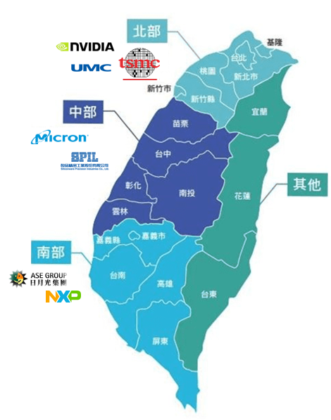 台灣半導體產業分佈圖